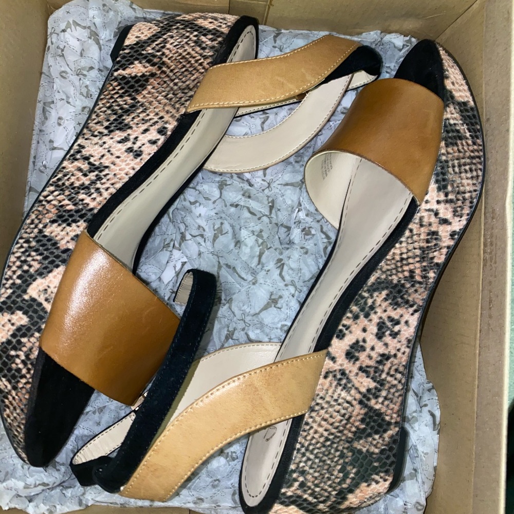 Clark snake skin wedges